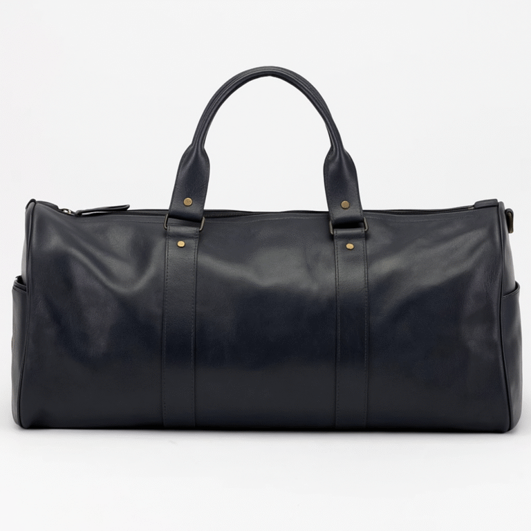 Leather Duffle Bag - Dark Colour - Image 2
