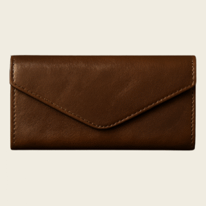 Vintage Dark Brown Leather Clutch - Men And Women