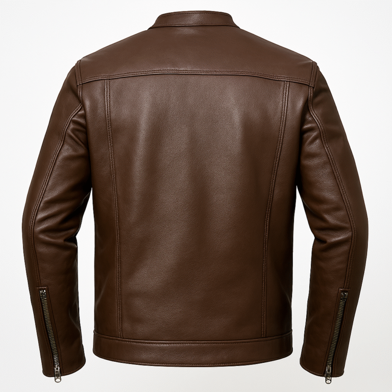 Plain Leather Jacket High Quality – Men - Image 3