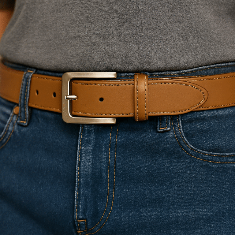 Camel Brown Pure Leather Belt - Image 3