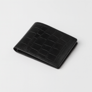 Leather wallet HUNT - BLACK