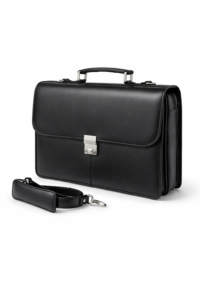 COGENT Premium Black Leather Briefcase for Professionals