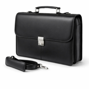 COGENT Premium Black Leather Briefcase for Professionals