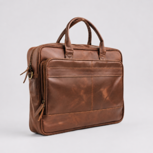 Everyday Companion Leather Laptop Bag-Tan B